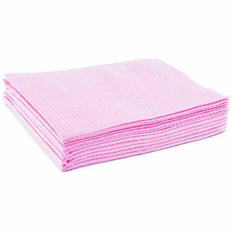 Table towel 50st paper/plastic Pink
