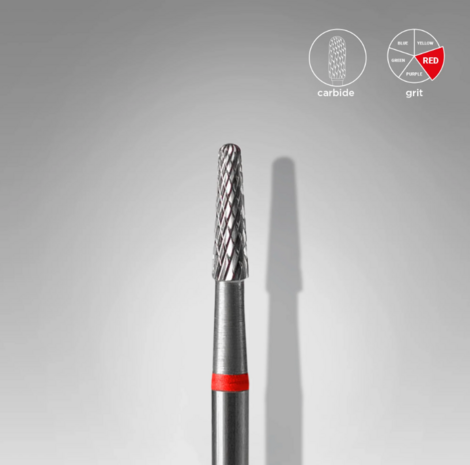  Carbide Nail Drill Bit, "Cone" Red, Diameter 2.3 Mm / Working Part 8 Mm