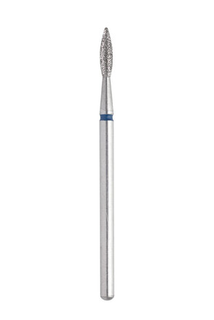  Diamond Nail Drill Bit, Pointed &quot;Flame&quot;, Blue, Head Diameter 2.1 Mm, Working Part 8 Mm