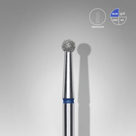 Diamond Nail Drill Bit, &quot;Ball&quot;, Blue, Head Diameter 2.7 Mm