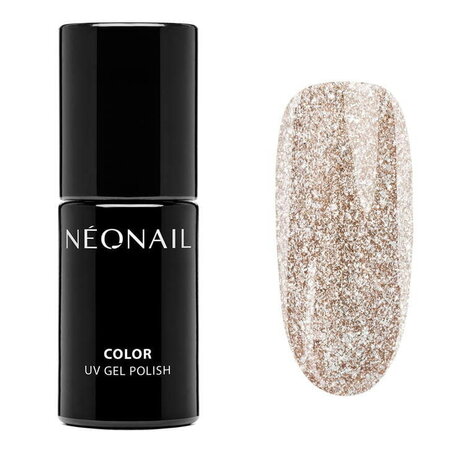 gelpolish in de kleur &#039;Yours To Stay&#039; van NEONAIL - gouden glitter tint