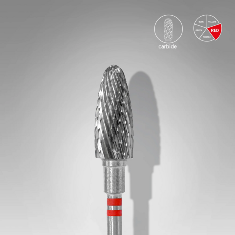 Carbide nail drill bit for left-handed users corn red EXPERT head diameter 6 mm / working part 14 mm