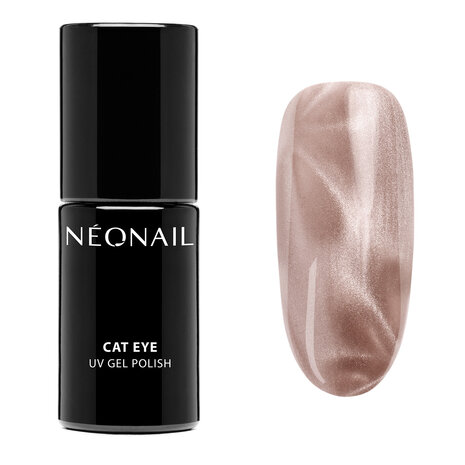 gelpolish in de kleur 'Sunlit Shimmer ' van NEONAIL - bruine cat eye tint