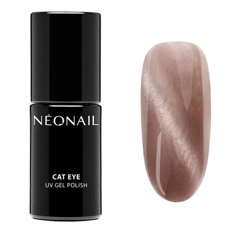 gelpolish in de kleur 'Sunlit Shimmer ' van NEONAIL - bruine cat eye tint