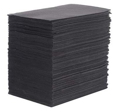 Table towel 50st paper/plastic Black