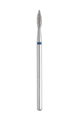 Diamond Nail Drill Bit, Pointed "Flame", Blue, Head Diameter 1.6 Mm, Working Part 8 Mm